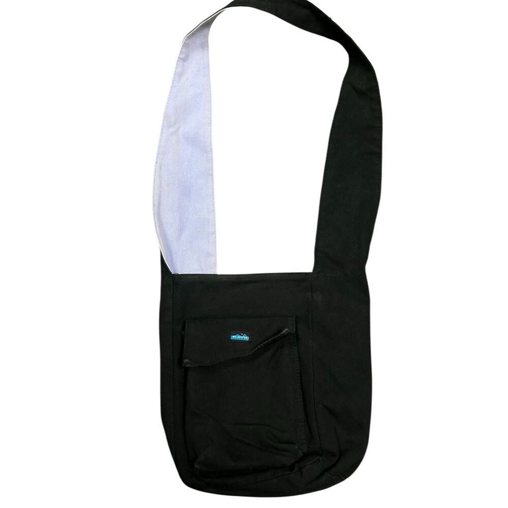 Kava Black Crossbody Shoulder Bag Canvas Pocket Sling Festival‎ Travel Unisex